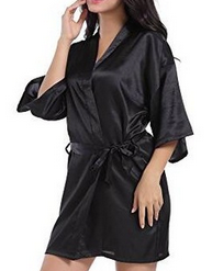 Black Satin Robe